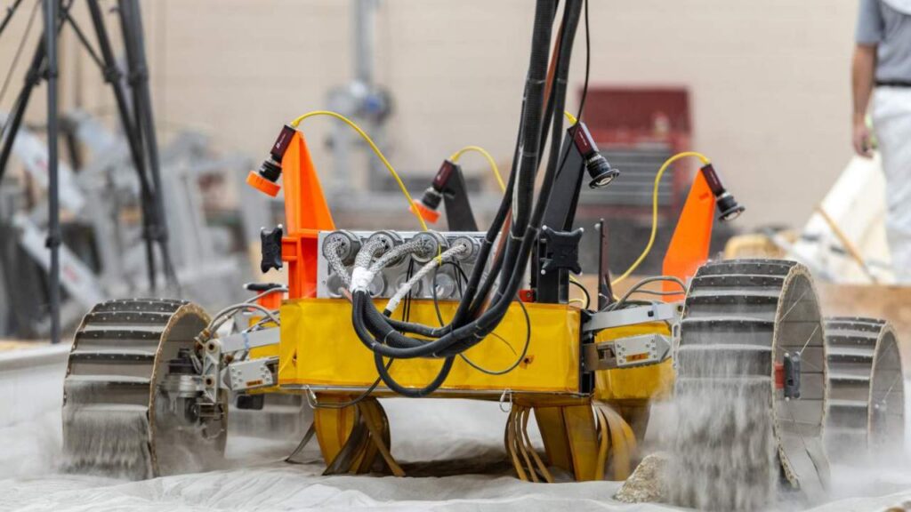 NASA’s lunar rover VIPER is training in its sand pit