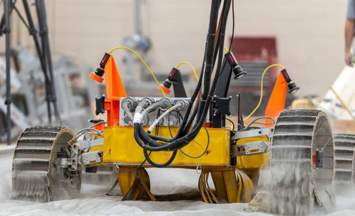 NASA’s lunar rover VIPER is training in its sand pit